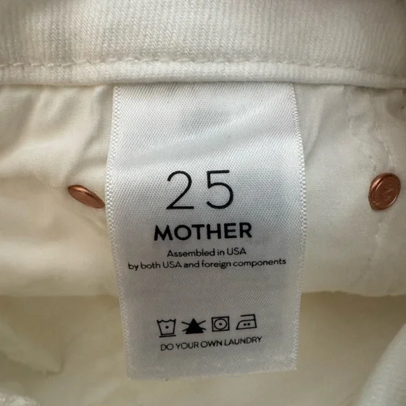 MOTHER Exclusive Fairest Of Them All The Weekender Fray Jeans Crisp White Sz 25 - Picture 5 of 7